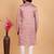 Onion pink art silk straight kurta for men