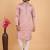 Onion pink art silk straight kurta for men