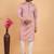Onion pink art silk straight kurta for men