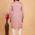 Onion pink art silk straight kurta for men