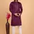 dark purple art silk straight kurta pajama for men
