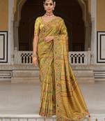 silk blend saree with premium embroidery, sequins & diamond cutwork