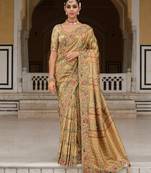 silk blend saree with premium embroidery, sequins & diamond cutwork