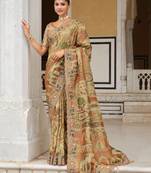 silk blend saree with premium embroidery, sequins & diamond cutwork