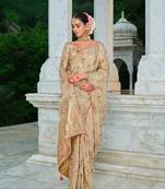silk blend saree with premium embroidery, sequins & diamond cutwork