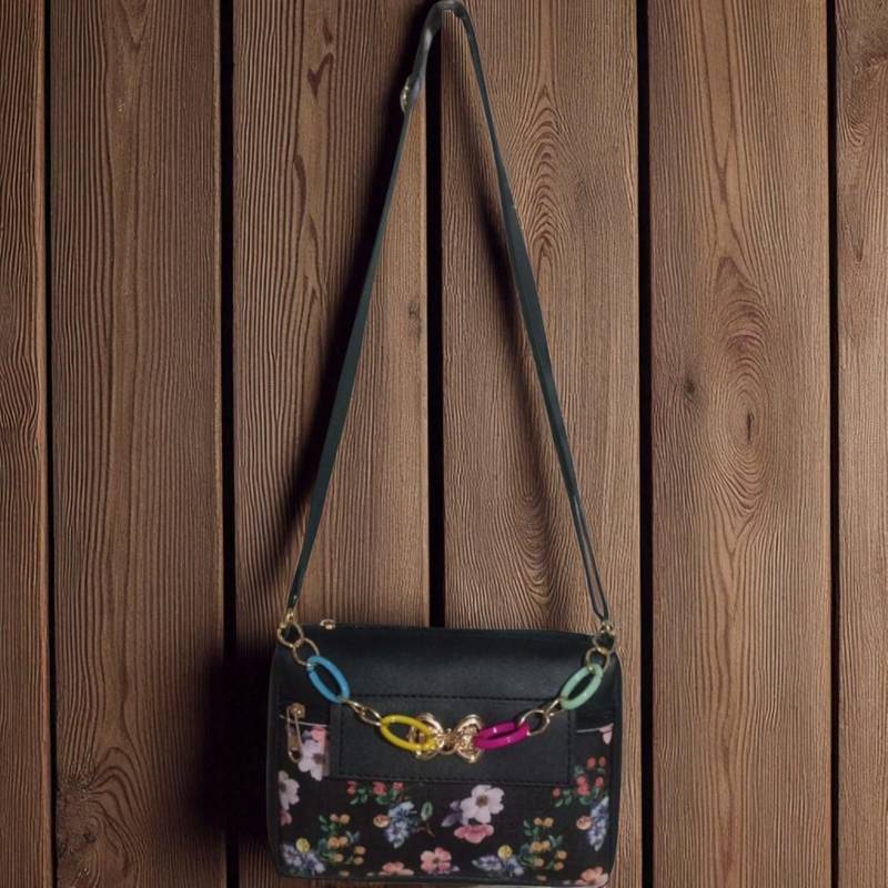 Women Floral Fabric Sling Bag | Pink Crossbody Messenger | Lightweight Daily Shoulder Bag