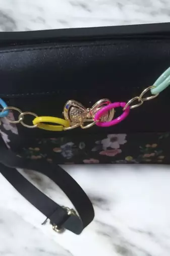 Women Floral Fabric Sling Bag | Pink Crossbody Messenger | Lightweight Daily Shoulder Bag