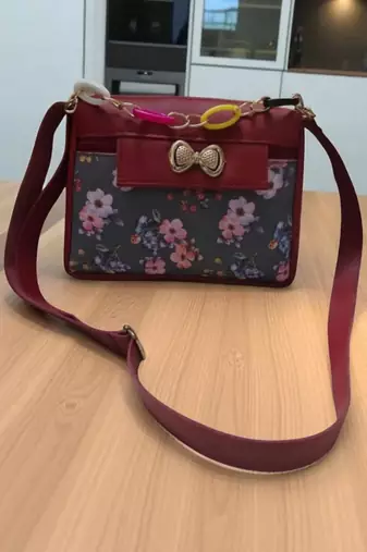 Trendy Check Printed Fabric Sling Bag for Women | Black Casual Crossbody