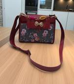 Trendy Check Printed Fabric Sling Bag for Women | Black Casual Crossbody