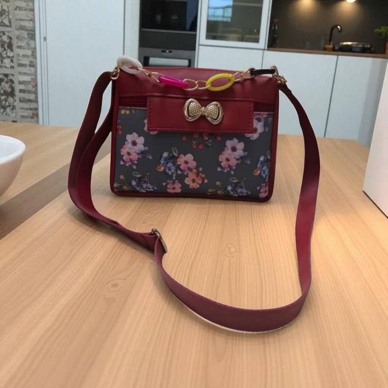 Trendy Check Printed Fabric Sling Bag for Women | Black Casual Crossbody