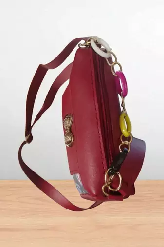 Trendy Check Printed Fabric Sling Bag for Women | Black Casual Crossbody