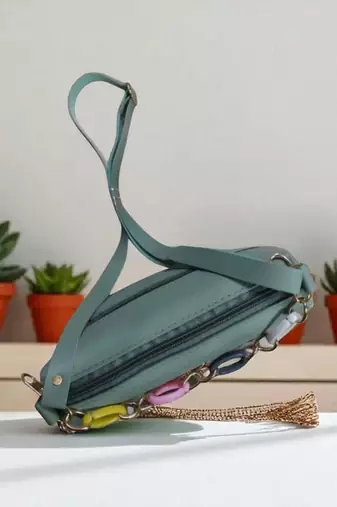 Floral Print Messenger Sling Bag for Women | Blue Fabric Shoulder Bag