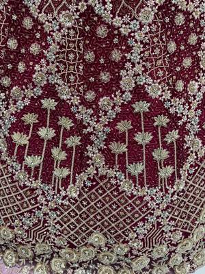 pink thread embroidered silk lehenga set choli with dupatta 7