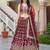 maroon sequins dola silk lehenga set choli with dupatta