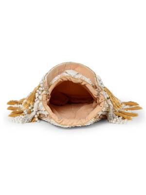 dewdrop fringe champagne gold & ivory embellished velvet potli 7