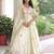 cream sequins embroidered organza festival lehenga set choli with dupatta