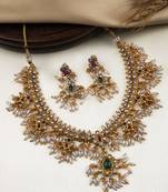 Handcrafted south indian guttapusalu necklace set