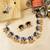 Handpainted blue lotus meenakari necklace set 