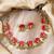 Handpainted multicolor lotus meenakari necklace set 
