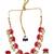 Handpainted multicolor lotus meenakari necklace set 