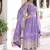 Lavender zari & sequins embroidered work silver crunchy stitched kurta bottom & dupatta set