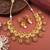  elegant red copper made kempu peacock flower motif necklace set