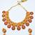  elegant red copper made kempu peacock flower motif necklace set