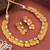 Gold plated white kemp laxmi coin necklace set