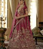 pink embroidered silk bridal lehenga set choli with dupatta with double dupatta