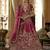 pink embroidered silk bridal lehenga set choli with dupatta with double dupatta