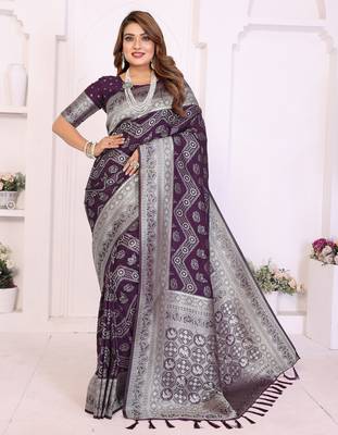 purple premium georgette art silk saree 3