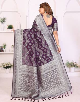 purple premium georgette art silk saree 4