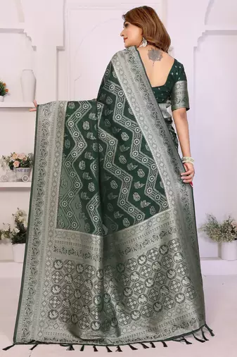 green premium georgette art silk saree