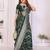 green premium georgette art silk saree