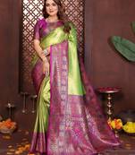 purple banarasi tissue art silk saree
