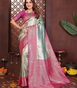 sky_blue banarasi tissue art silk saree