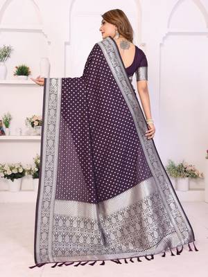 purple premium georgette art silk saree 3