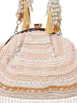 dewdrop fringe champagne gold & ivory embellished velvet clutch 8