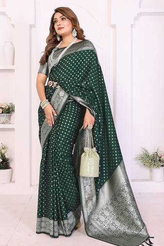 green premium georgette art silk saree