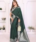 green premium georgette art silk saree