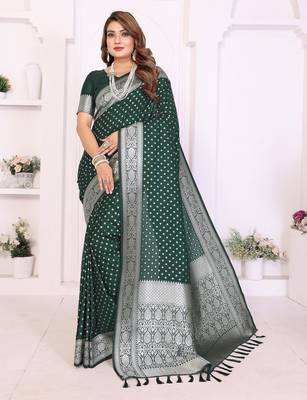 green premium georgette art silk saree 2