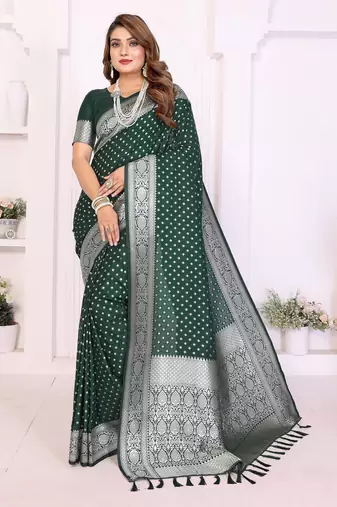 green premium georgette art silk saree