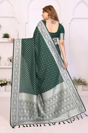 green premium georgette art silk saree