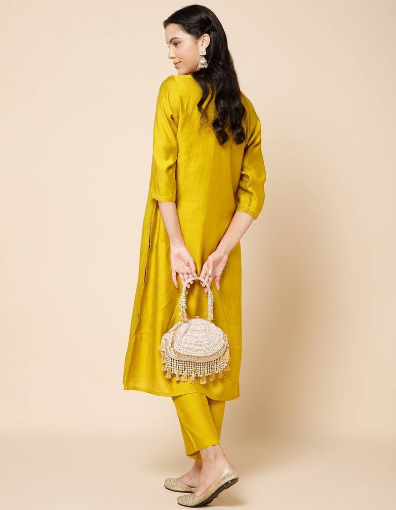 dewdrop fringe champagne gold & ivory embellished velvet clutch