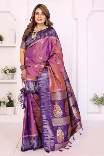 purple premium south soft art silk saree