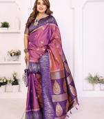 purple premium south soft art silk saree