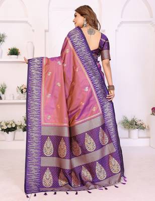 purple premium south soft art silk saree 3