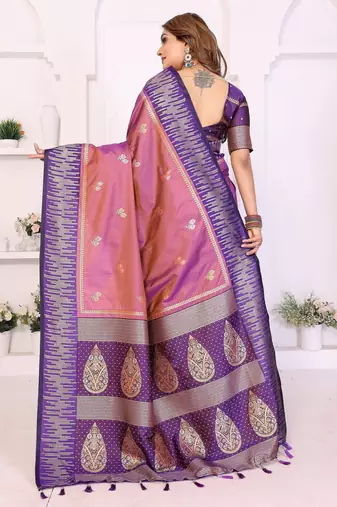 purple premium south soft art silk saree