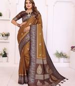 brown premium south soft art silk saree
