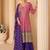 Pink embroidery seroski zarkan georgette anarkali kurta pant- - Full Stitched free size